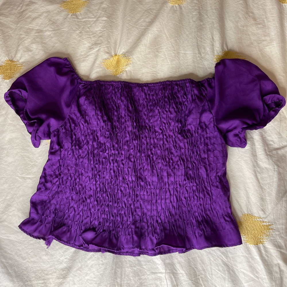 Purple Ruffle Crop Top